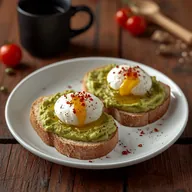 توست البيض والأفوكادو المهروس (Egg & Mashed Avocado on Toast)