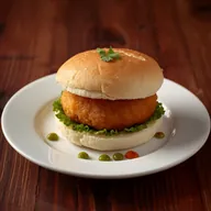 فادا باف مع الكرك والرسك (Vada Pav + Karak + Rusk)
